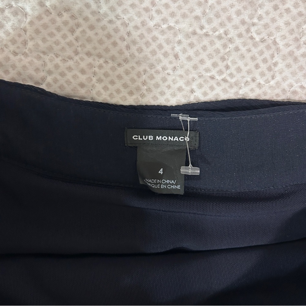 Club Monaco Silk navy chiffon skirt Sz 4 - Picture 4 of 8